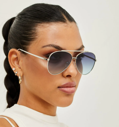 Amelia Sunglasses – Silver/Blue Gradient