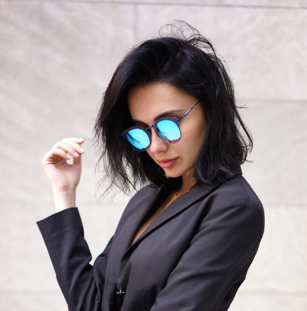 Angel Sunglasses – Black/Ice Blue Mirror