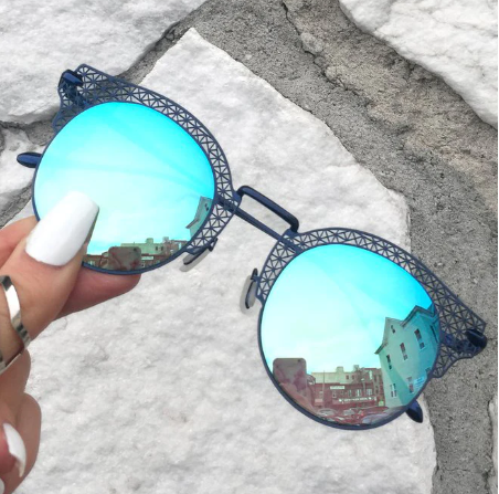 Angel Sunglasses – Black/Ice Blue Mirror