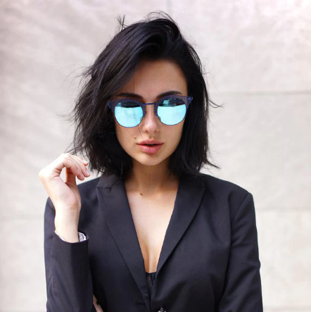Angel Sunglasses – Black/Ice Blue Mirror